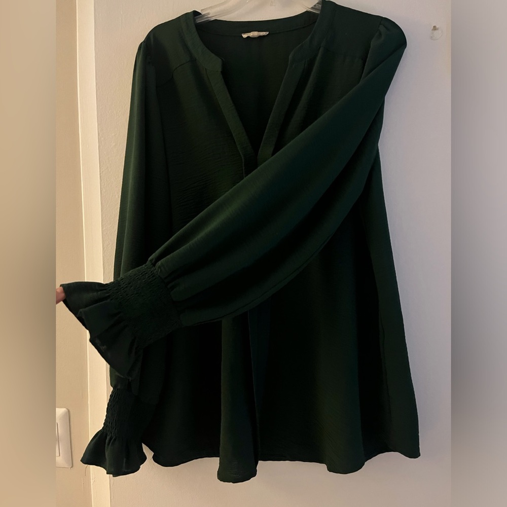 Beautiful dark olive green blouse